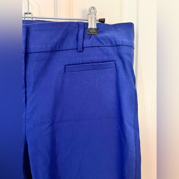 VAN HEUSEN 10 Vibrant Blue Work Career Stretch Trousers Pants Crop Textured - Picture 2 of 11